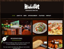 Tablet Screenshot of hideoutsteakhouse.com